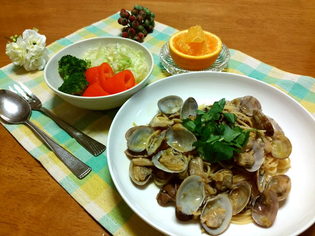 昼食「深川風スパゲッティ」